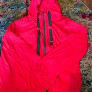 Vibrant Red Hooded Jacket